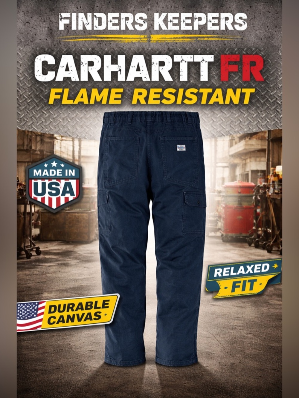 Carhartt FR Flame Resistant Navy Work Pants Utility Canvas Mens Durable 36x32